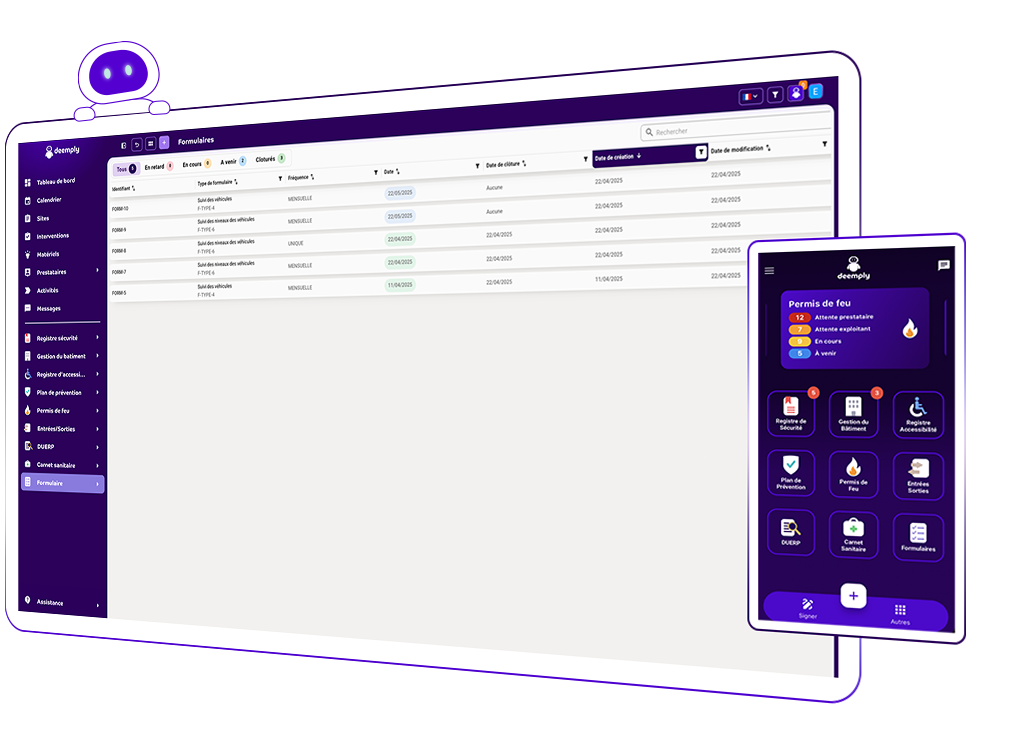 application formulaire pour sécurité en entreprise